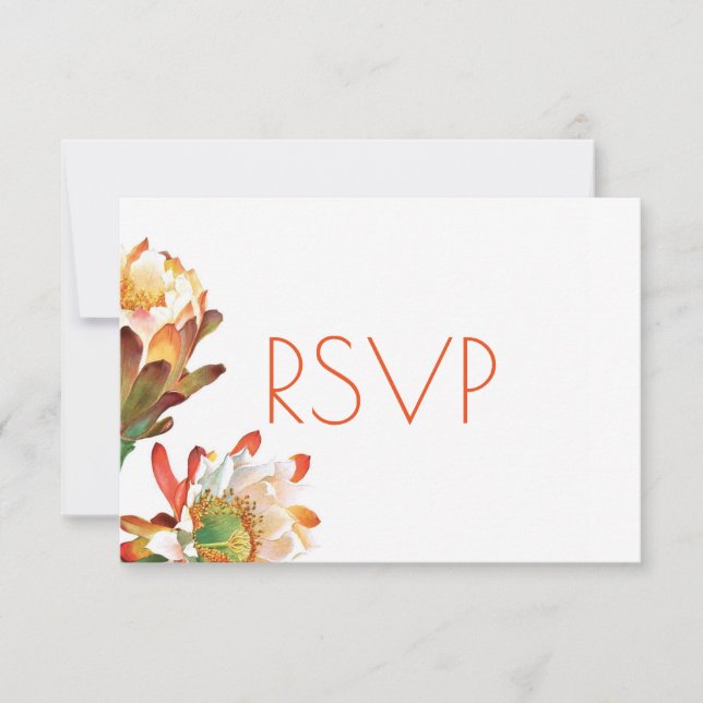 Mariage Fleur Cactus du désert RSVP (Devant)