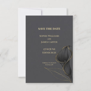 Mariage Fleur de Lys Noir Save the Date