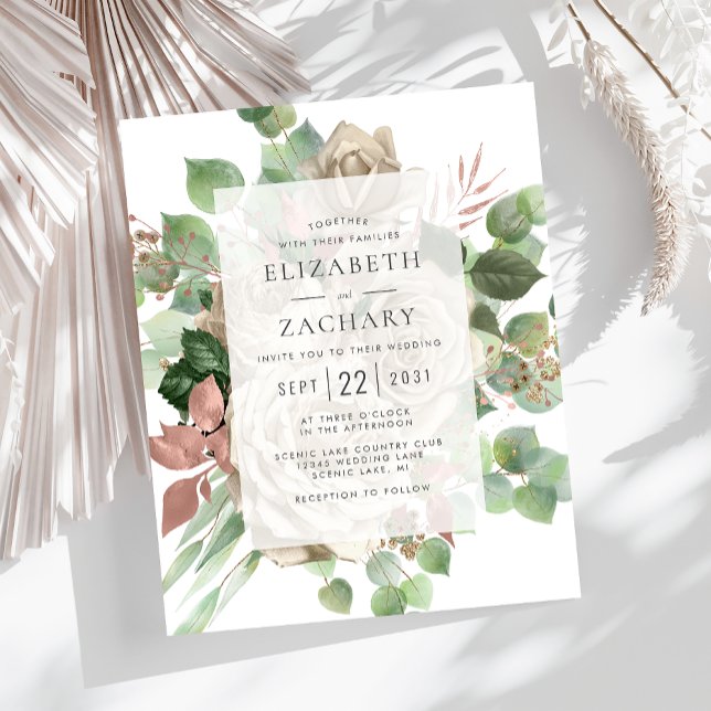 Mariage Fleur Rose Ivoire Eucalyptus Budget (Créateur téléchargé)