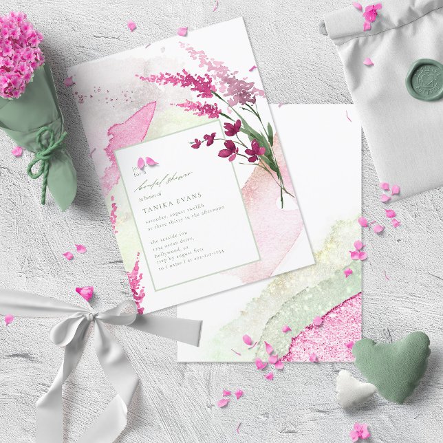 Mariage Fleur Sauvage Aquarelle Fuchsia ID954 (Créateur téléchargé)