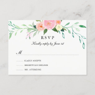 Mariage fleur sauvage aquarelle RSVP