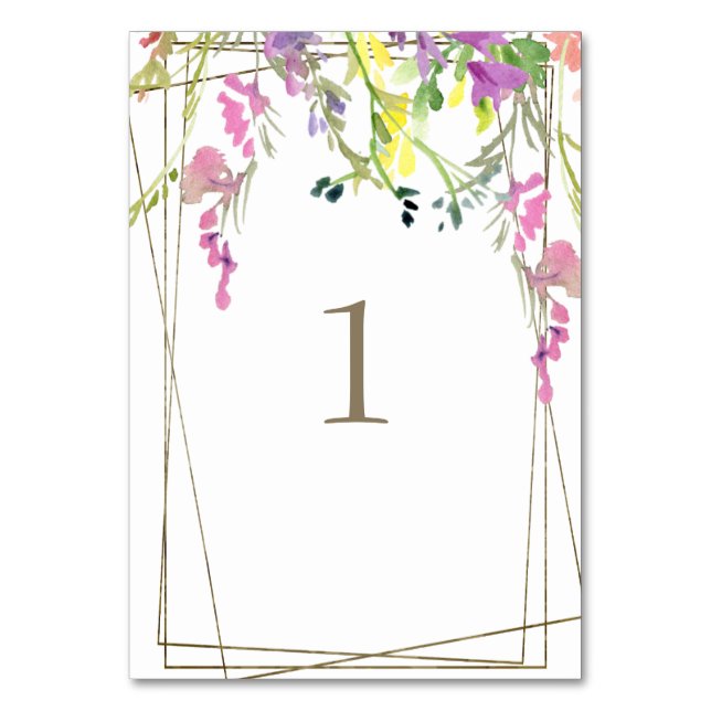Mariage Fleur sauvage coloré Numéro de table (Par défaut)