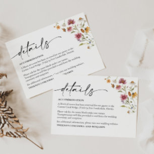 Mariage fleur sauvage Détails Carte de boîtier
