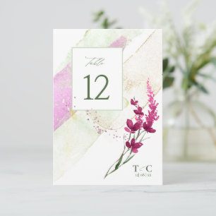 Mariage fleur sauvage Numéro de table Fuchsia ID95
