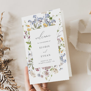 Mariage fleur sauvage Programme de livret Floral F