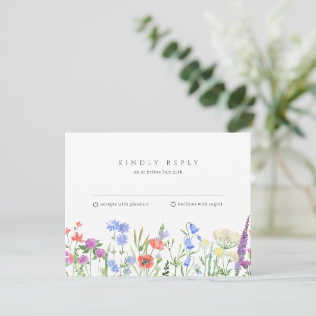 Mariage Fleur sauvage simple RSVP (Debout devant)