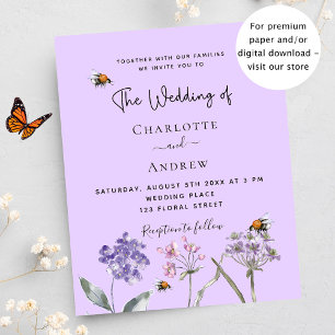 Mariage fleur sauvage violet abeille budget invita