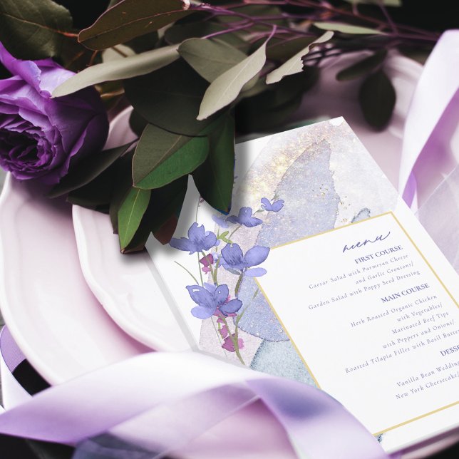Mariage fleur sauvage Watercolor Menu Peri ID954 (Créateur téléchargé)