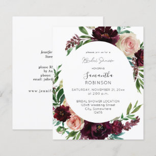 Mariage Fleurie Rose et Bourgogne Foncé Économique