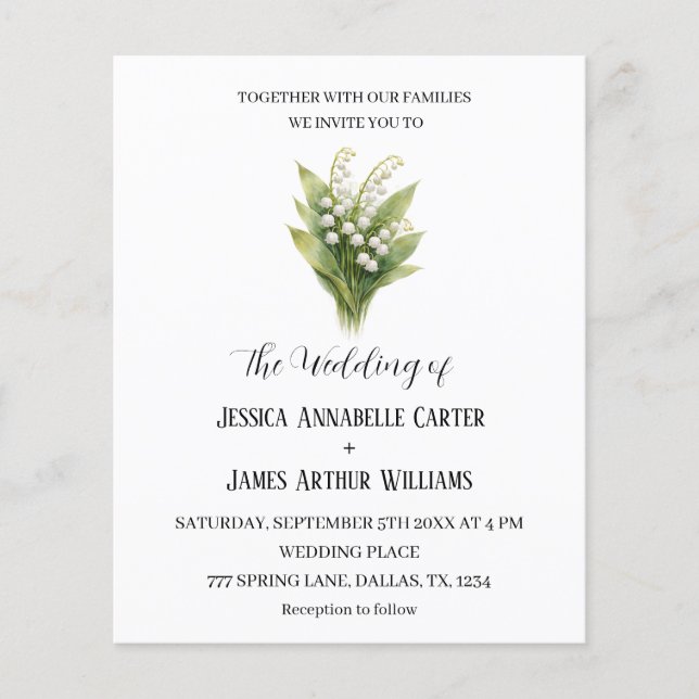 Mariage Fleuriste Aquarelle Blanc Muguet (Devant)