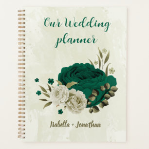 mariage fleurs beige vert émeraude