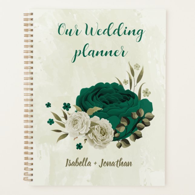 mariage fleurs beige vert émeraude  (Devant)