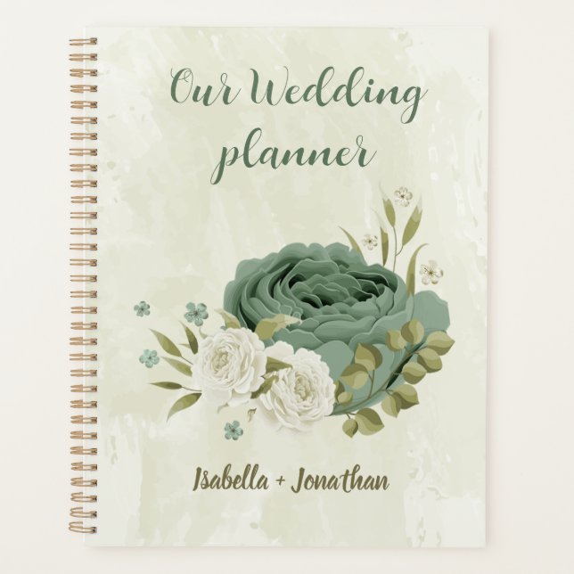 mariage fleurs blanches et vert sauge (Devant)