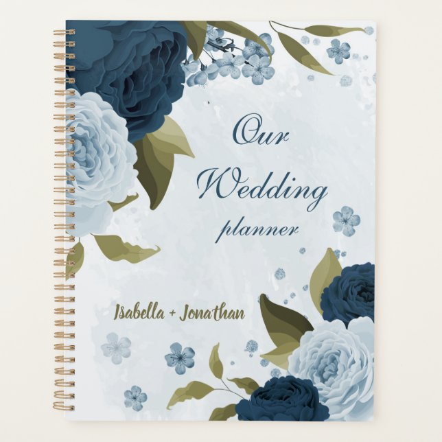 mariage fleurs bleu marine bleu clair (Devant)