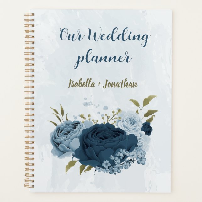 mariage fleurs bleu marine bleu clair (Devant)