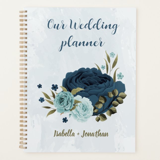 mariage fleurs bleu marine bleu clair (Devant)