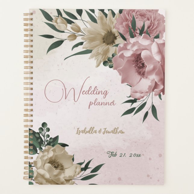 mariage fleurs rose romantique & champagne (Devant)