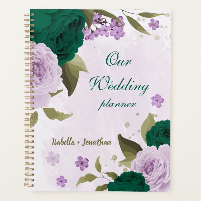 mariage fleurs vert émeraude violet (Devant)