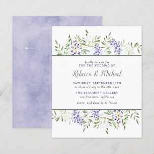 Mariage floral à l'aquarelle violet budgétaire