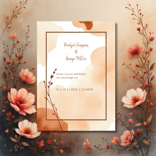 mariage floral abstrait brun