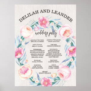 Mariage floral Affiche de bienvenue / Symbole de m