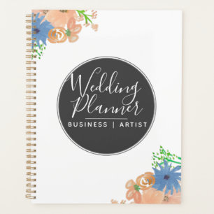Mariage Floral Aquarelle Moderne Rose et Bleu
