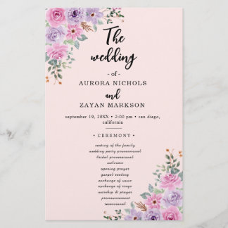 Mariage Floral Aquarelle Rose Élégant