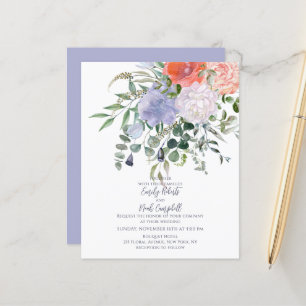 Mariage Floral Aquarelle Rose Poudré et Bleu à Pet