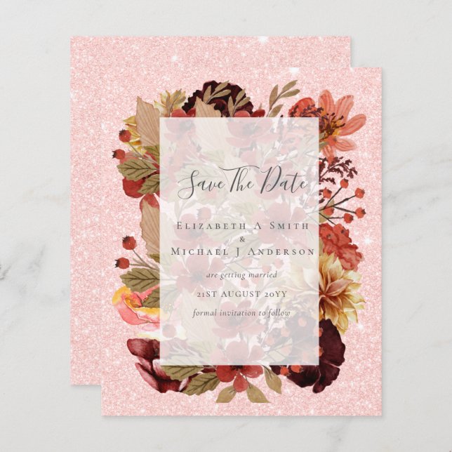 Mariage Floral Automne - BUDGET Orange Bourgogne (Devant / Derrière)