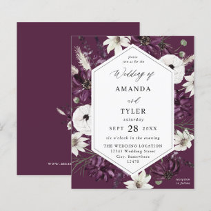 Mariage floral blanc et violet budget - violet
