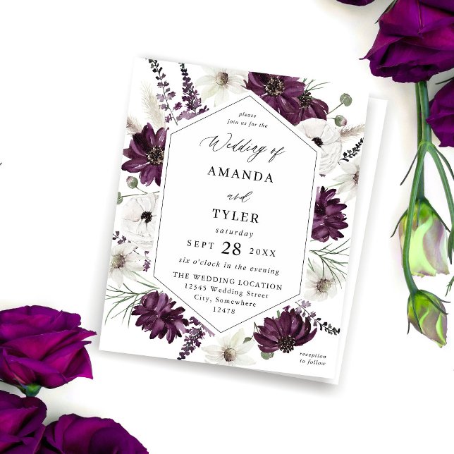 Mariage floral blanc et violet budgétaire (Créateur téléchargé)