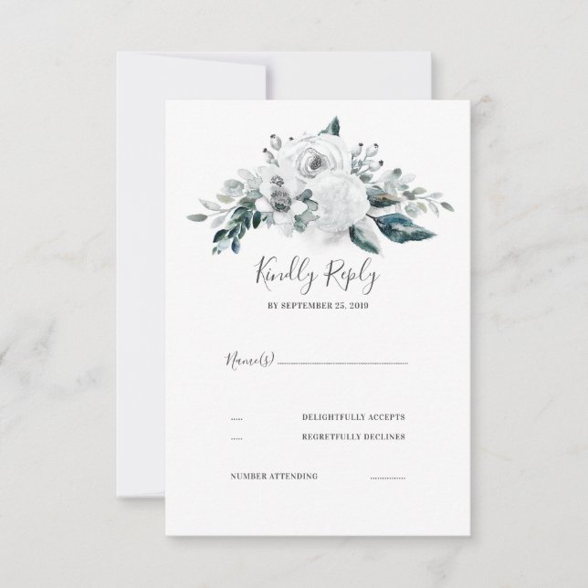 Mariage floral blanc RSVP (Devant)