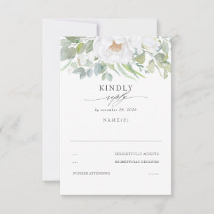 Mariage floral blanc vert RSVP