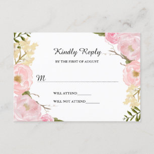 Mariage floral blanc vif RSVP