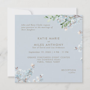 Mariage Floral bleu-Dusty moderne