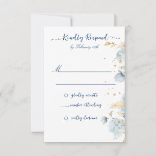 Mariage floral bleu Dusty RSVP