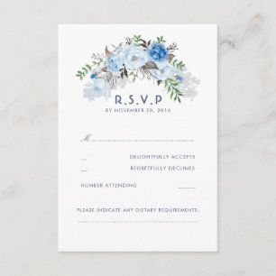 Mariage floral bleu Dusty RSVP