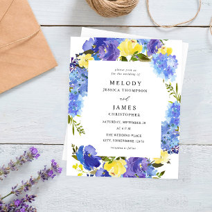 Mariage floral bleu et jaune Budget