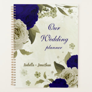 Mariage floral bleu royal beige