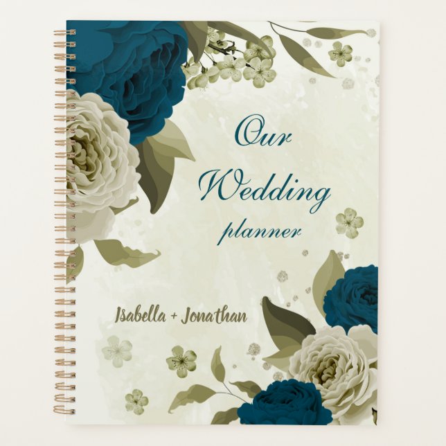 mariage floral bleu sarcelle beige (Devant)