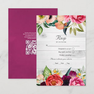 Mariage Floral Bohème Rustique Code QR RSVP