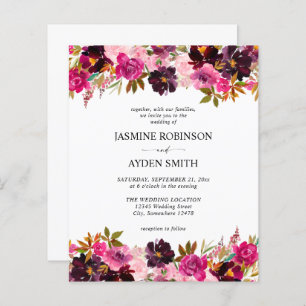 Mariage Floral Bourgogne, rose et pourpre