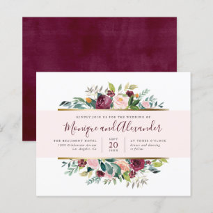 Mariage floral Budget Chic rose en bande