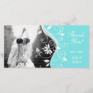 Mariage floral Carte de remerciements personnalisé