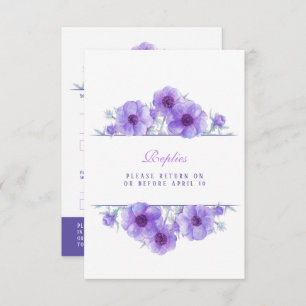 Mariage floral d'anémone blanc violet réponse QR R