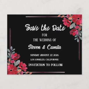 Mariage floral d'aquarelle bourguignonne enregistr