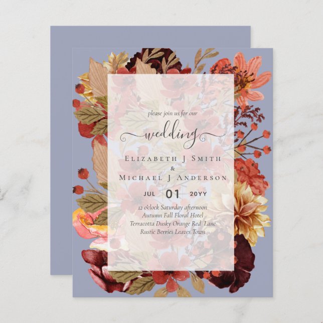 Mariage Floral d'Automne - Budget Bourguignon Oran (Devant / Derrière)