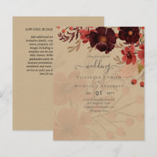 Mariage floral d'automne Terracotta Bourgogne Roug