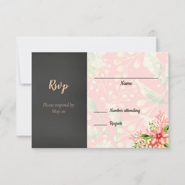 Mariage floral de corail RSVP (Devant)
