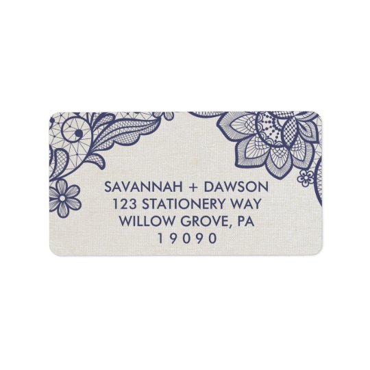 Mariage floral de la dentelle | de toile de jute étiquettes d’adresse